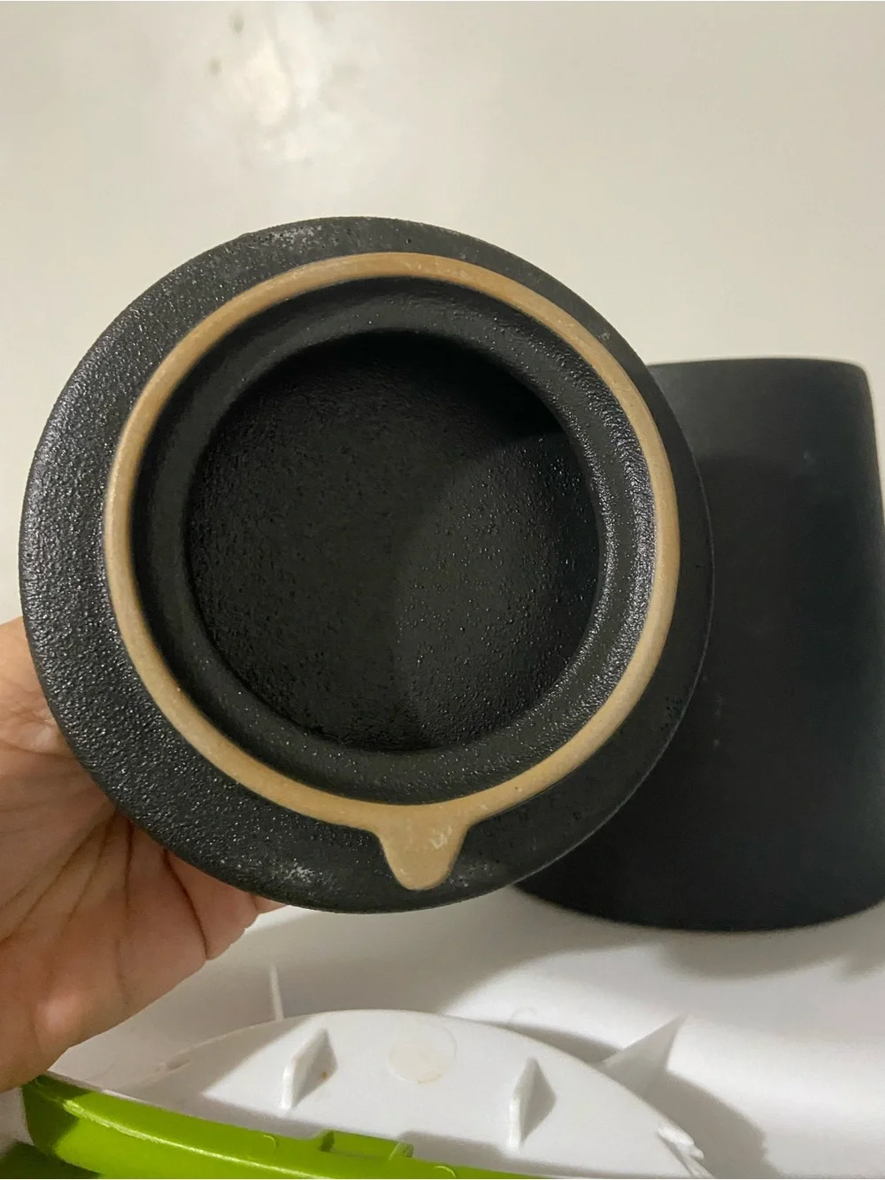 Black Matte Finish Tea Pot  RoughTexture Woolrich  6” H